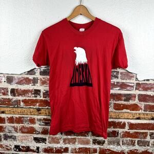 Vintage America Shirt Size Large Red Single Stitch Rock Band Eagle 5050 1978 70s
